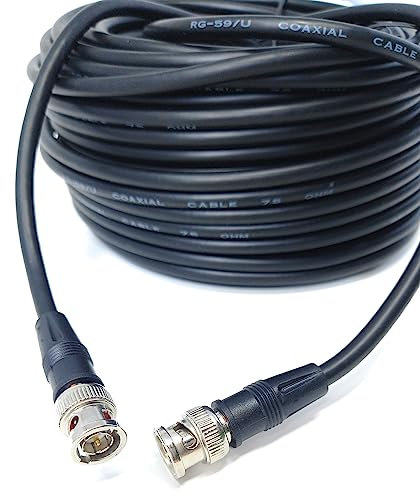 DRUT 30m BNC to BNC Cable Lead Coaxial RG59 RG59U 75ohm for CCTV Video Camera Male to Male Plugs 99ft