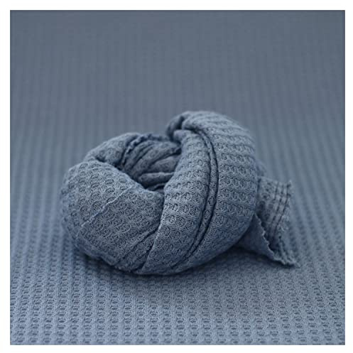 Ederafoto Newborn Photography Props Wrap Backdrop Set Baby Photography Toddler Photography Posing Textured Knit Fringe Waffle Sweater (Blue Backdrop with Wrap)