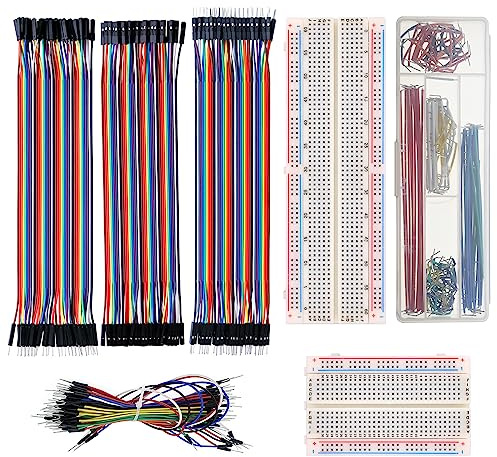 ALLECIN Solderless Electronics Breadboard Jumper Wires Kit 400 830 Tie Point Breadboard 14Values Solid Jumper Wire 126pcs U-Shape Male to Male Bread Board Cable Wire Ribbon Cables