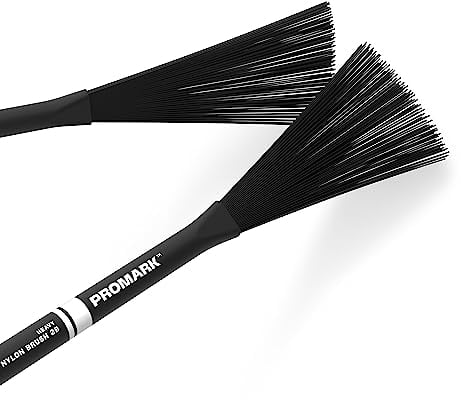 ProMark Heavy Nylon Brush 2B - Black - Jazz Brush - Wire Brush for Snare Drums - Nylon Drum Brush