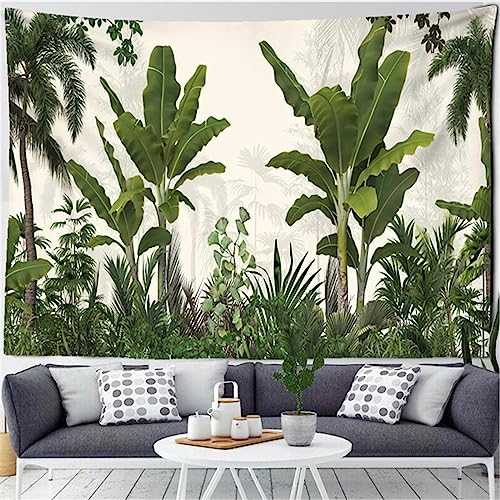 MEKPAM Tropischer Botanischer Garten-Wandteppich Wandbehang Bohemian-Stil Natürliche Landschaft Palme Wandkunst Ästhetisches Dekor 200x150cm