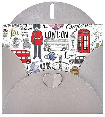 Geburtstagskarten mit Aufschrift I Love London, für Jahrestage, Perlglanzpapier, Urlaubskarten