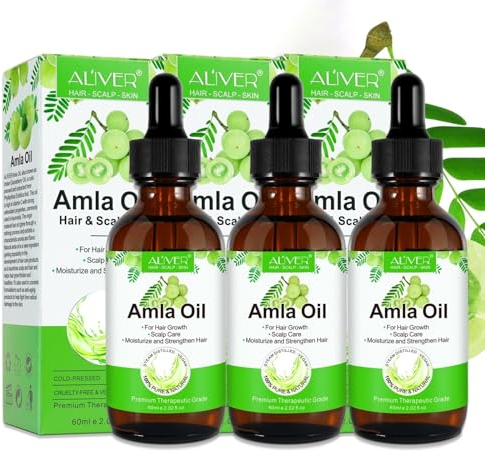 P-Beauty Amla Öl | Haaröl für intensives Haarwachstum | gegen Schuppen & Haarausfall | Kaltgepresst, Bio & Vegan |Vitamin C | Aminosäure | 3x60ml