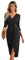 RPAEOY Womens Wrap V Neck Long Sleeve Ruched Evening Pencil Dresses Mini Midi Dress Elegant Bodycon for Cocktail Party Black XL