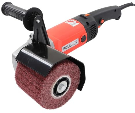Satiniermaschine, 1400W Schleifmaschine Poliermaschine 6 Gang Dual Handschleifmaschine Schleifroller Bürstenschleifgerät Bürstenschleifer mit 3 Rädern (EU-Stecker 220 V)