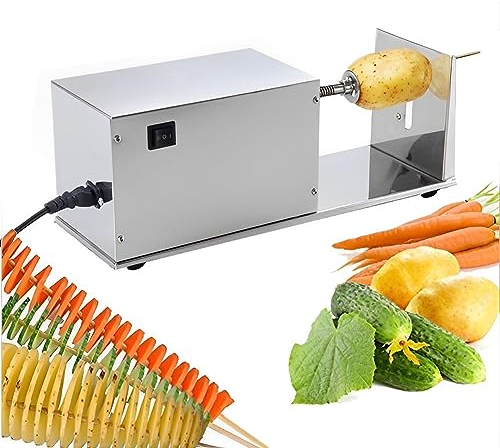 Macchina Commerciale, Affettatrice A Spirale per Patate Elettrica, Affettatrice per Patate Tornado in Acciaio Inossidabile, Macchina Commerciale per Tagliare Patate A Spirale Twist