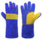 HANDLANDY 14 Inches Animal Handling Gloves, Bite Proof Cat Gloves, Ideal for Rose Pruning, Gardening, Falconry, Pet Grooming (Blue, One Size)