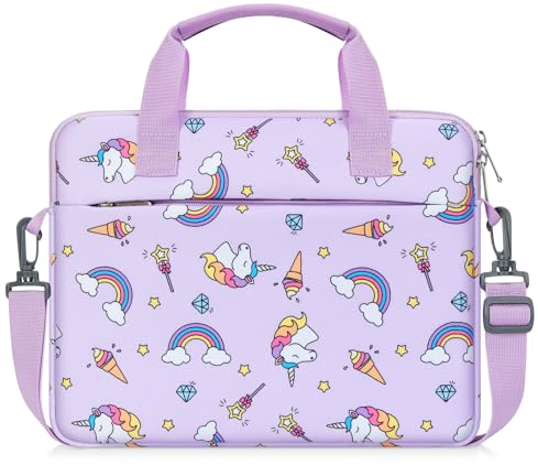 MoKo Funda para Niño Tableta, Funda Portátil para Tableta Infantil Compatible con Fire HD 10 13th/11th Gen, Fire HD 8/7 Kids 2022, 10/10.1 Inch Android 12/13, Unicornio Lila