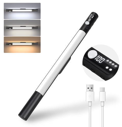 DUSKTEC Schranklicht mit Bewegungsmelder 38cm, Kleiderschrank Beleuchtung Kabellos, Warmweiß & Weiß & Kaltweiß, Sensor Schrank Licht USB Batterie Aufladbar, Unterbauleuchte Küche LED Akku Schwarz