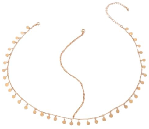 Uoocg Kopfkette gold Pailletten Quasten Damen Stirnband Braut Kopfschmuck Festival Haarschmuck für Frauen und Mädchen