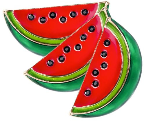 GALPADA Broche Pastèque Palestine 3 Pièces Broche Pastèque En Émail Badge Palestine Dessin Animé Fruits D'été Épingle À Bijoux Pour De Fête Sur La Plage Hawaïenne