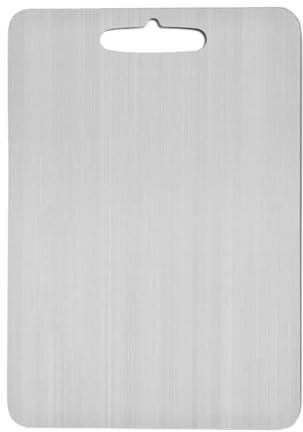 Titanium Cutting Board | Stainless Steel Chopping Board | Titanium Cutting Boards for Kitchen Countertop | Thick Metal Double-Sided Cutting Board for Kitchen Home Cooking Outdoor Camping Hiking