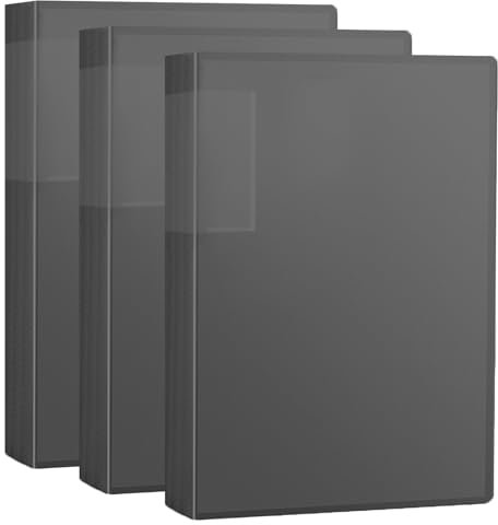 120 Pockets A4 Display Folders - A4 Display Book Folder with Plastic Sleeves and Safety Rope, 3 Pcs 40 Pockets Black Presentation Display Folders Document Project Folder for School and Offices Filing