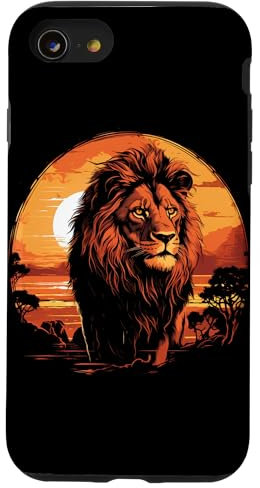 Königlicher Löwe im goldenen Sonnenuntergang Majestätische afrikanische Tierwelt Hülle für iPhone SE (2020) / 7 / 8