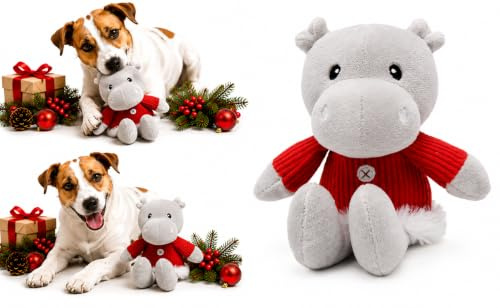 Flamingo Hundespielzeug – WEIHNACHTSSPIELZEUG – Chaya Weihnachtsmix – 20 cm – Weiches Plüschspielzeug mit Quietscher Weihnachtskollektion