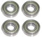 4x Kugellager 12x28x8 mm - 6001 ZZ Radial Rillenkugellager Wälzlager rcbay Chromstahl beidseitig gedichtet für 12mm Welle