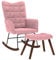 vidaXL Chaise à Bascule avec Repose-Pied Rose Velours, Fauteuil à Bascule, Chaise Longue, siège de Salon, Chaise, Chaise de Salon