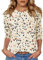 Kistore Womens 3/4 Sleeve T Shirts Crewneck Tops for Women Pleated Dressy Tunic Top Dressy Casual Petite Tops Printed L