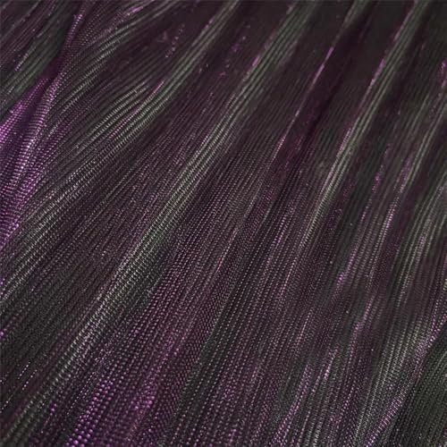Tessuto a rete per gonne e camicie, 1,5 m di larghezza, colore viola scuro, sfumato, lunghezza 0,5 m, 200 g