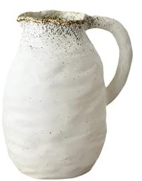 Beba Jug Large 20.5cm – Rustic Ceramic Water Pitcher – Decorative Farmhouse Vase for Flowers – Vintage Style Home Decor for Kitchen, Dining Room, or Hallway