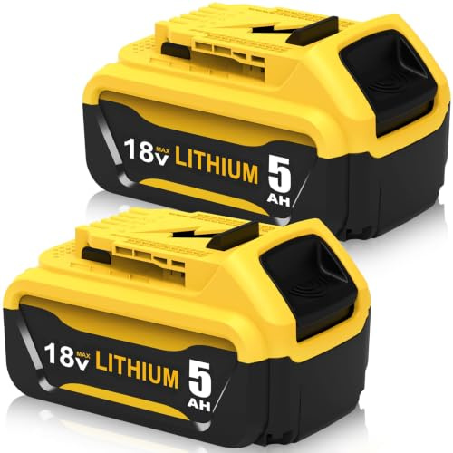 2 Pezzi Ricambio per Dewalt Batteria 18V 5.0Ah Compatibile con i modelli DCB184 DCB180 DCB181 DCB182 DCB200 DCB201 DCB204 con indicatore LED