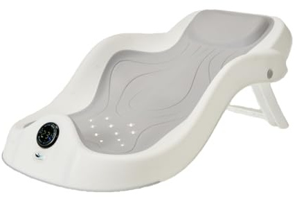 Cuna de baño inteligente para bebé - con indicador de temperatura, estructura de seguridad, montaje en pared, almohadilla de baño para recién nacidos. Asiento de baño ergonómico para bañeras de bebé
