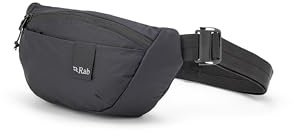 Rab Tygen 2 Gürteltaschen – leichte, atmungsaktive Hüfttasche für Wandern, Reisen und den täglichen Gebrauch, Schwarz , Eine Größe