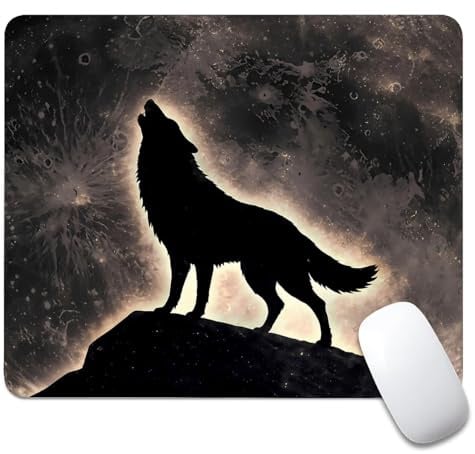 artslion Decorative Mouse Pad 24x20cm – Smooth Surface & Non-Slip Rubber Base for Office, Home & Gaming Wolf Patterns