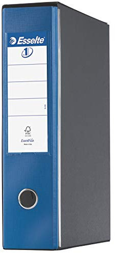 Esselte Eurofile Ordner mit Hebelmechanik und Hülle, Protokoll-Format, Karton mit Kunststoffbeschichtung Dorso 8 cm Metallic-Blau