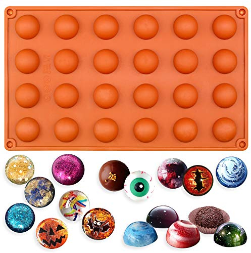 FUNSHOWCASE Moule en silicone 24 cavités en forme de dôme hémisphère
