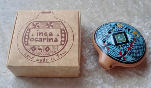 Ocarina Inca, flauto tradizionale peruviano, commercio equo e solidale, turchese