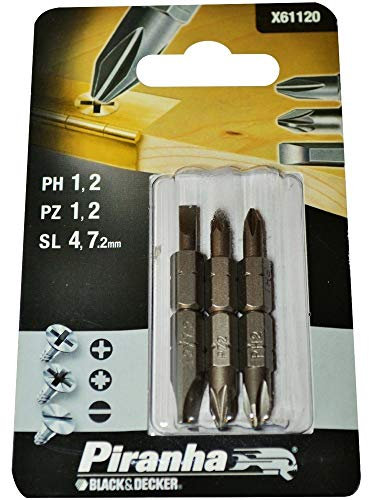 Piranha Screwdriver Bit SL/PZ/PH 6 Piece Set, 25 mm