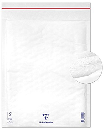 Clairefontaine 7354C - Packung mit 10 Luftpolster-Versandtaschen weiß 270x360 mm, 90g, 1 Pack