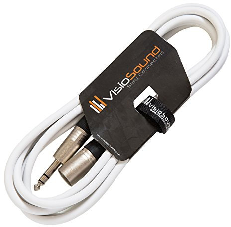 Cavo XLR Maschio a Jack 6.35mm TRS Stereo/Segnale bilanciato/Cavo Audio Cassa 3m Bianca