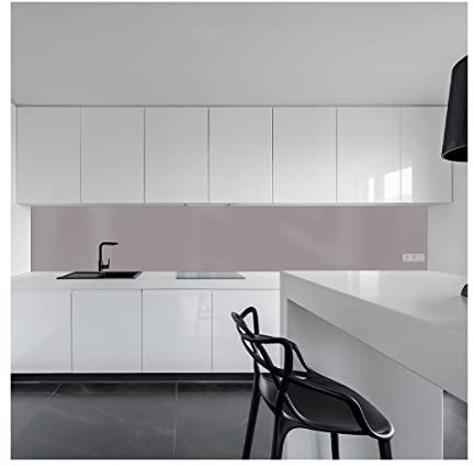 KeraBad Küchenrückwand aus Aluverbund, Spritzschutz Küche, 3mm dick, Grau, 60x160cm