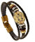 MeiPing Lederarmband mit Sternzeichen-Anhänger, One Size, Leder