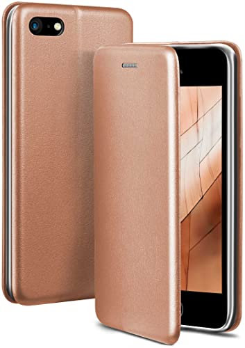 OneFlow Phone Case, Compatible with iPhone 5s / 5 / SE (2016), Foldable, Mobile Phone Case with Card Slot, Flip Case Call Function, Leather Look Flip Case with Silicone Bumper, Seasons - Rosé