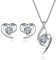 EVERU Herz Schmuckset,Schmuckset Silber 925 Damen mit 5A+ Zubic Zirkonia Stein Für Fraun & Freundinnen Geschenk, 18”(klar)