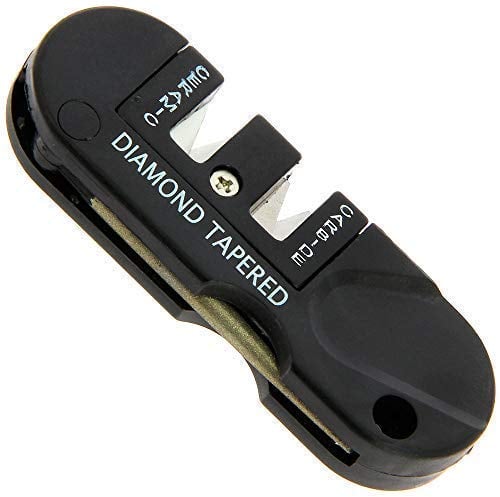 DNA New Tungsten Carbide & Ceramic Quick/Fast Blunt Knife Sharpener Mini Pocket Tool with Diamond Serration Sharpener for the Perfect Edge Hone Every Time