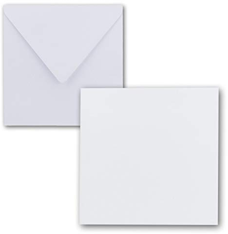 Quadratisches Einzelkarten-Set - 15 x 15 cm - mit Brief-Umschlägen -Hochweiß - 50 Stück - für Grußkarten & mehr - FarbenFroh by GUSTAV NEUSER