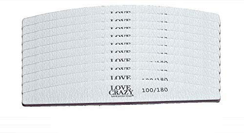 Crisnails®10 limas de uñas profesionales de doble cara (grano 100/180) para uñas, herramientas de cuidado de mascotas para uso doméstico y salón (KIT5)