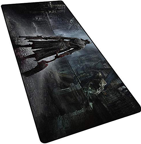 Tapis De Souris Dark Souls Bloodborne 900X400Mm, Tapis De Souris Speed ​​Gaming, Grand Tapis De Souris Grand Format XXL avec Base De 3Mm D'Épaisseur, pour Ordinateurs Portables, Pc