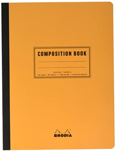 Rhodia 119248C - Heft Composition Book 80 Blatt 19x25 cm 80g liniert, Orange, 1 Stück
