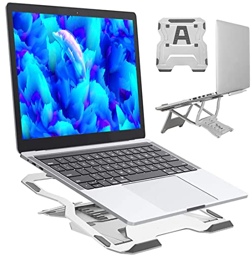 Support Ordinateur Portable, EPILUM Support PC Portable Aluminum Support Ordinateur Portable Ventilé Pliable Multi-Angle Réglable Compatible avec 10-15 Ordinateur Portable, MacBook, Tablette, iPad