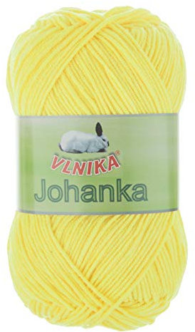 50g Strickgarn Johanka Strick-Wolle Handstrickgarn Klassikgarn Sommergarn Farbwahl, Farbe:094 hellgelb