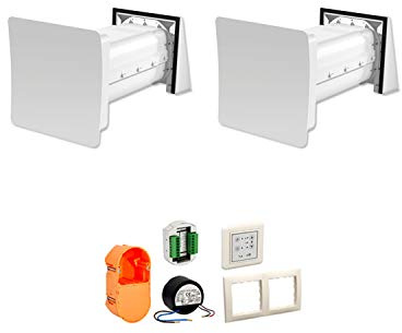 Stiebel Eltron Dezentrale Wohnraumlüftung LWE 40-2 comfort Komplettset für ca. 40 m² mit Wärmerückgewinnung, Aluminium Wärmetauscher, Schallschutzblende, 204215