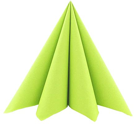 Sovie HORECA Linclass Airlaid Servietten in LIMEGRÜN 50 Stück - hochwertige Einwegservietten 40 x 40 cm - Reißfest, Saugstark & Formstabil - ideal für Hochzeit & Partys