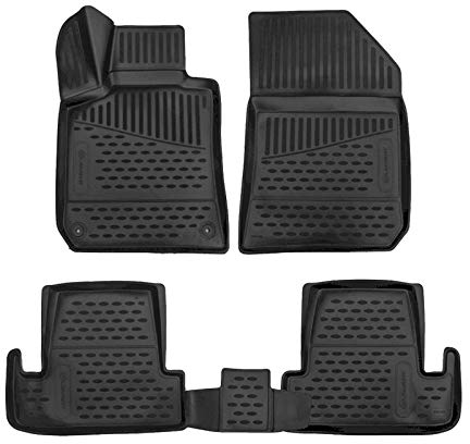 J&J AUTOMOTIVE | Tapis De Sol en Caoutchouc 3D Exclusive Compatible avec 308 2014-2021, Bord Haut, Noir, Antidérapant, Toutes Saisons