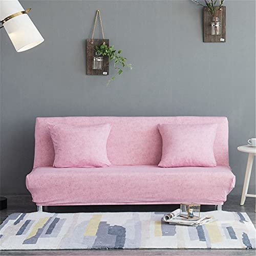 Hiseng Sofabezug 3 Sitzer Ohne Armlehne, Moderner Druck Clic Clac Sofahusse Stretch Schutzhülle Protector Bettcouch Schonbezug Couch überzug Sofabettüberzug (Rosa,120-155cm)