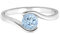Lünetten-Set 0.50 Ctw Runde Blauer Aquamarin Edelstein 925 Sterling Silber Bypass Ring (Sterlingsilber, 17)